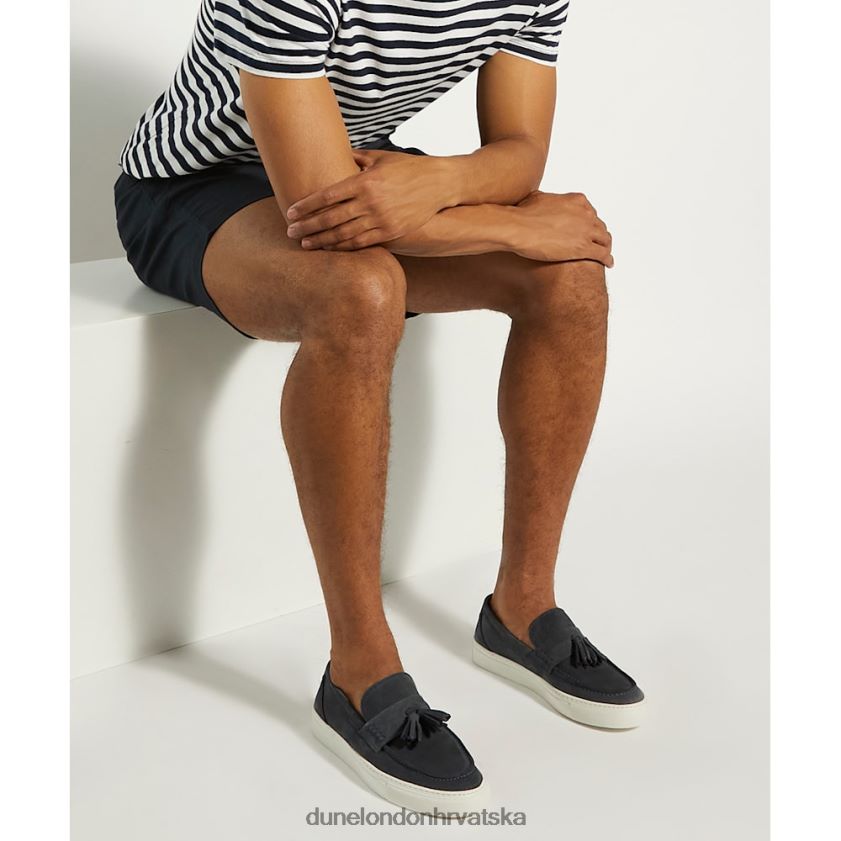 muškarci ležerne mokasine od nubuka s resicama Dune London H2BDNP698 beddow mornarica