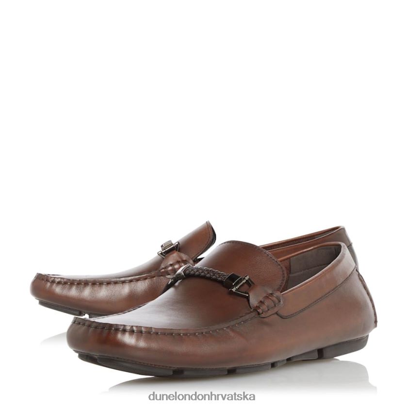 muškarci driver mokasine s tkanim rubom Dune London H2BDNP751 svjetionici tamno smeđa