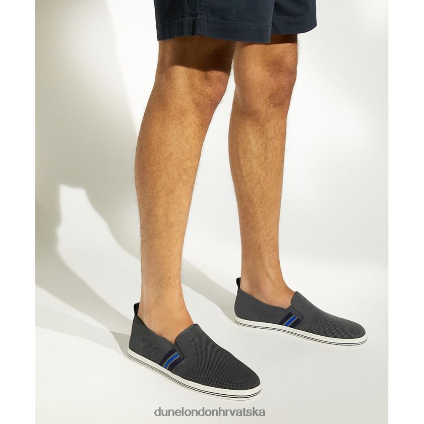 muškarci ležerne cipele s prugastim detaljima Dune London H2BDNP783 šire siva