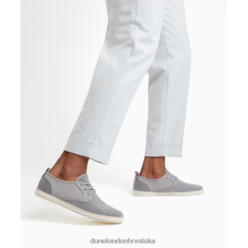 muškarci mrežaste espadrile na vezanje Dune London H2BDNP865 bljesak siva