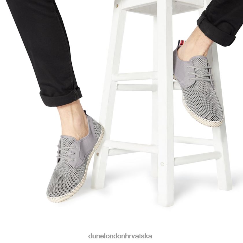 muškarci mrežaste espadrile na vezanje Dune London H2BDNP873 pljoska siva