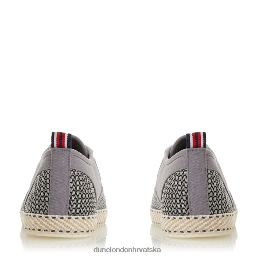 muškarci mrežaste espadrile na vezanje Dune London H2BDNP873 pljoska siva