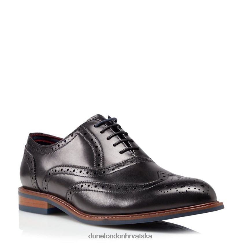 muškarci široke elegantne kožne brogue cipele Dune London H2BDNP892 pollodij crno