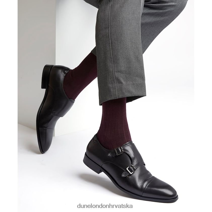 muškarci široke kožne cipele s kopčom Dune London H2BDNP792 spletkaroš crno