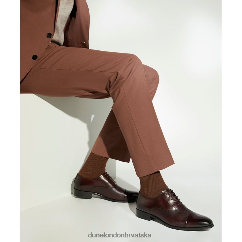 muškarci oksfordice od saffiano kože Dune London H2BDNP788 list tamno smeđa