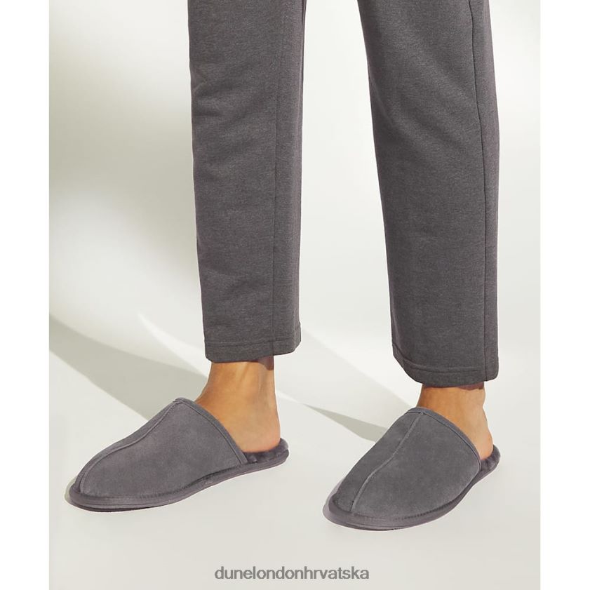 muškarci papuče od brušene kože sa zatvorenim prstima Dune London H2BDNP817 forssee siva
