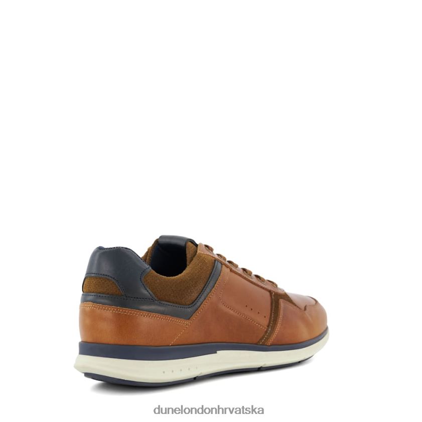 muškarci široke kožne tenisice na vezanje Dune London H2BDNP701 u trendu preplanuli ten