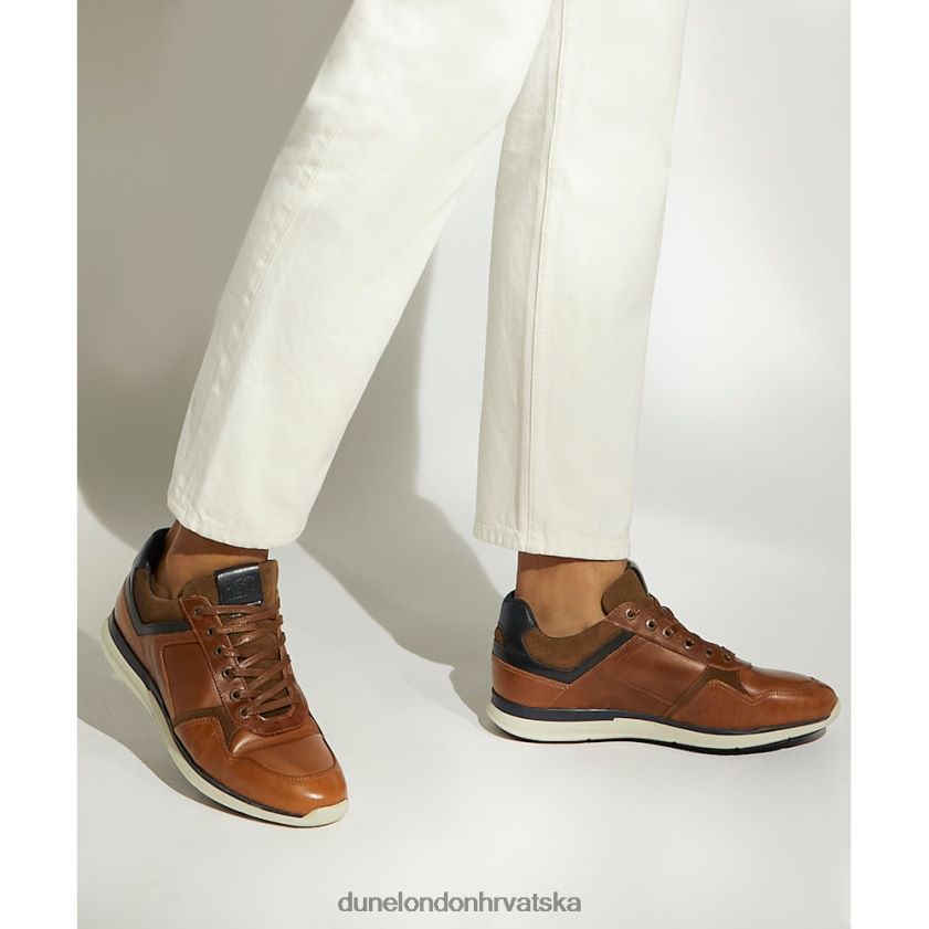 muškarci kožne tenisice na vezanje Dune London H2BDNP705 u trendu preplanuli ten