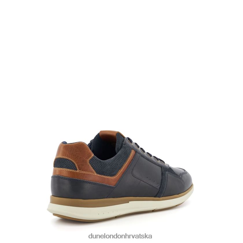 muškarci kožne tenisice na vezanje Dune London H2BDNP706 u trendu mornarica
