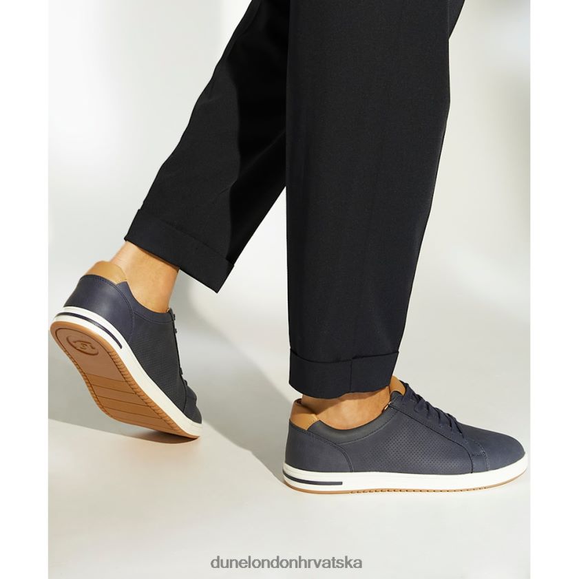 muškarci perforirane tenisice na vezanje Dune London H2BDNP736 tezzy mornarica