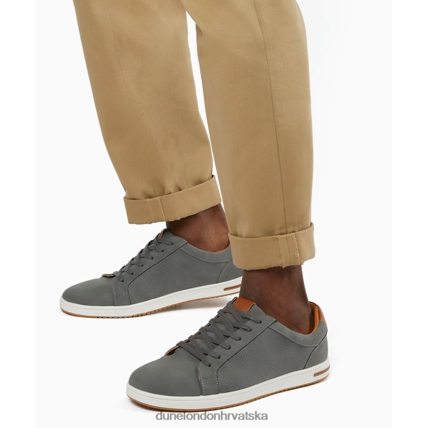 muškarci perforirane tenisice na vezanje Dune London H2BDNP743 tezzy siva