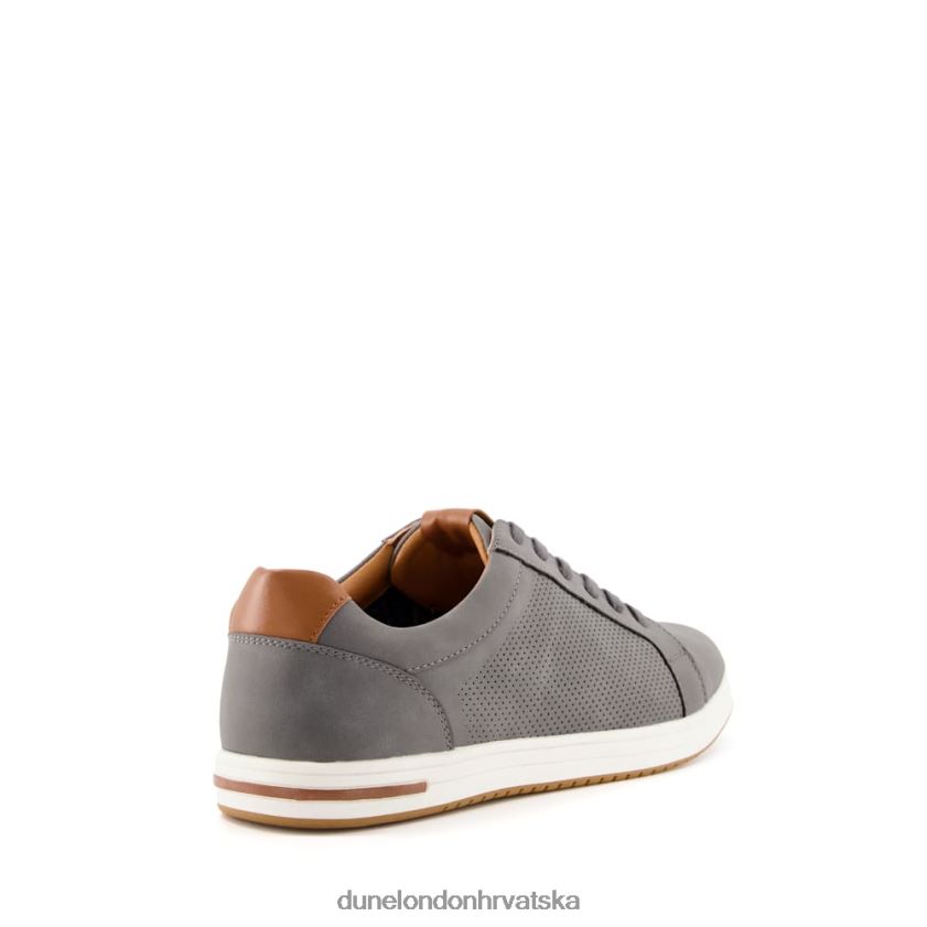 muškarci perforirane tenisice na vezanje Dune London H2BDNP743 tezzy siva