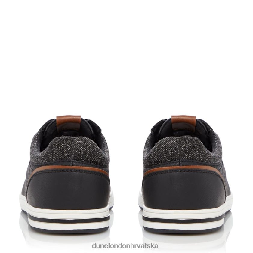 muškarci teksturirane tenisice na vezanje Dune London H2BDNP754 putovanje crno