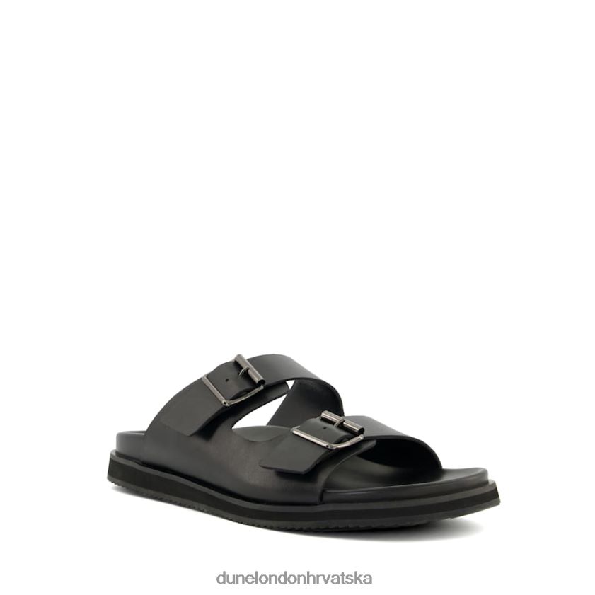 muškarci ležerne kožne sandale s kopčom Dune London H2BDNP720 itare crno