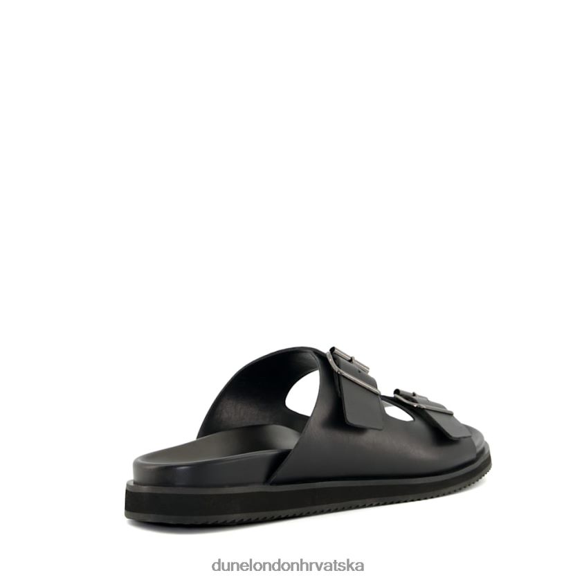 muškarci ležerne kožne sandale s kopčom Dune London H2BDNP720 itare crno