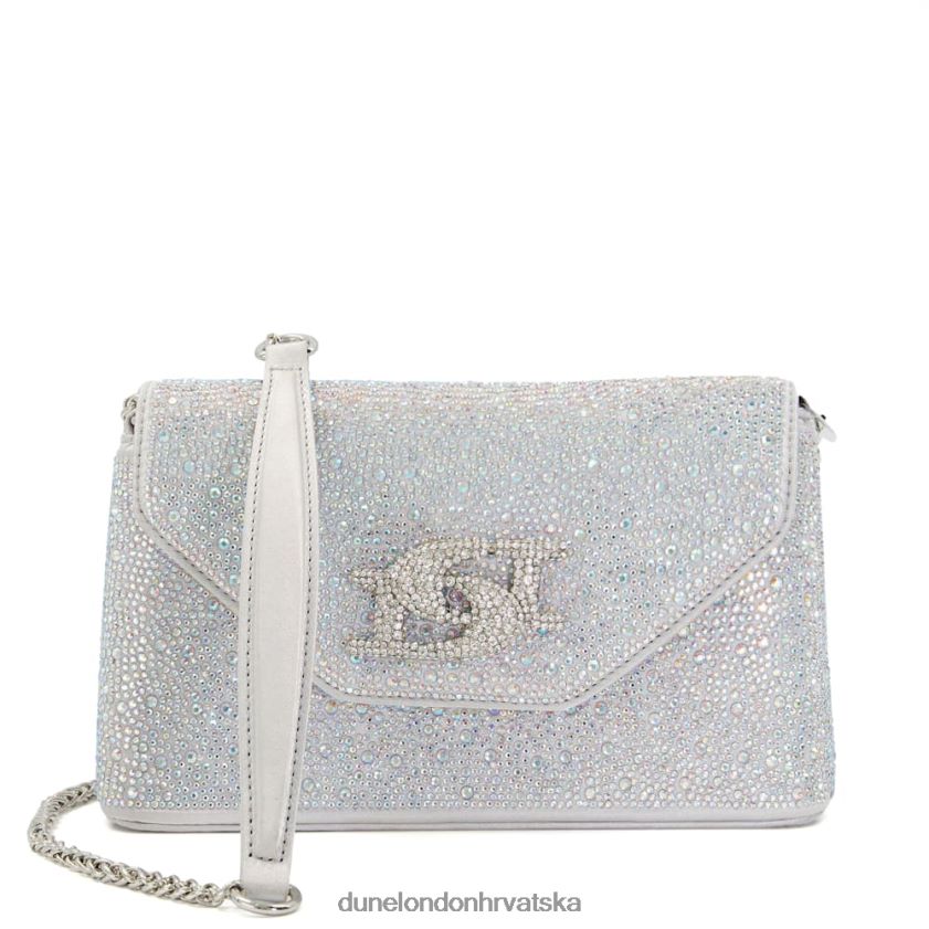 žene diamante metalik clutch torbica Dune London H2BDNP224 ozarena srebro