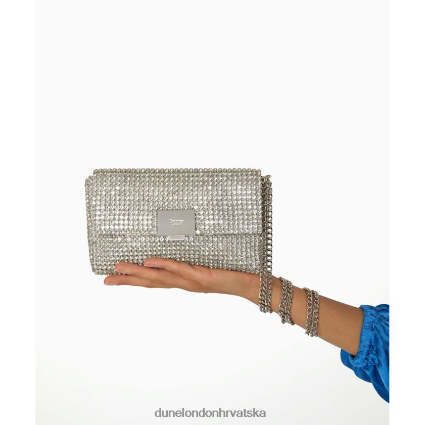 žene dijamantom ukrašena clutch torbica Dune London H2BDNP423 evanderr srebro