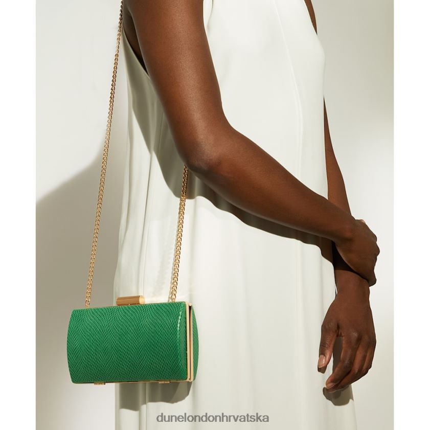 žene spojka kutije s ugraviranom kopčom s efektom reptila Dune London H2BDNP225 belleview zelena