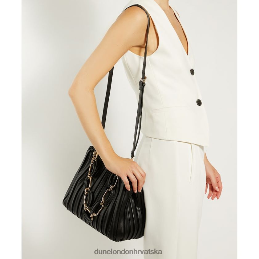 žene srednje nabrana torba s ručkom na lancu Dune London H2BDNP18 pastor crno
