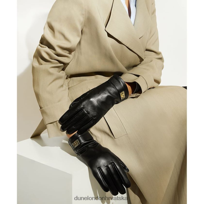 žene kožne rukavice s metalnim monogramom Dune London H2BDNP282 irenna crno