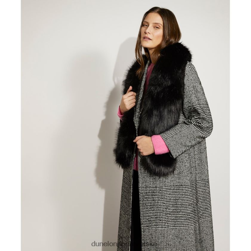 žene pahuljasti šal od umjetnog krzna Dune London H2BDNP286 landan crno