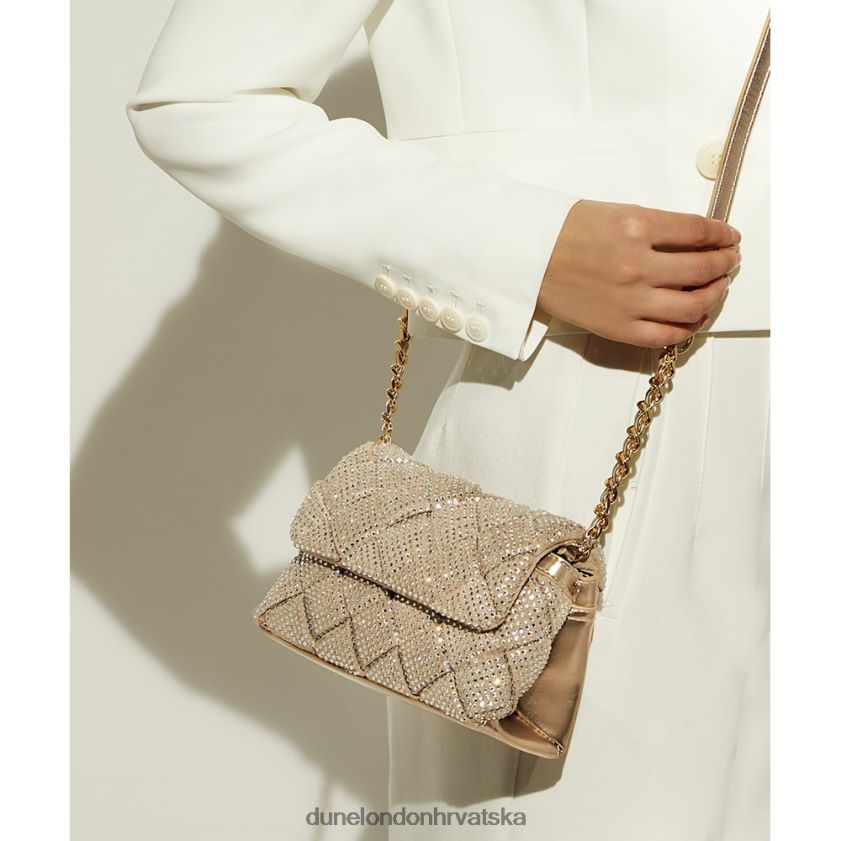 žene mala dijamantna tkana torba preko ramena Dune London H2BDNP181 dinidempsija ružičasto zlatno