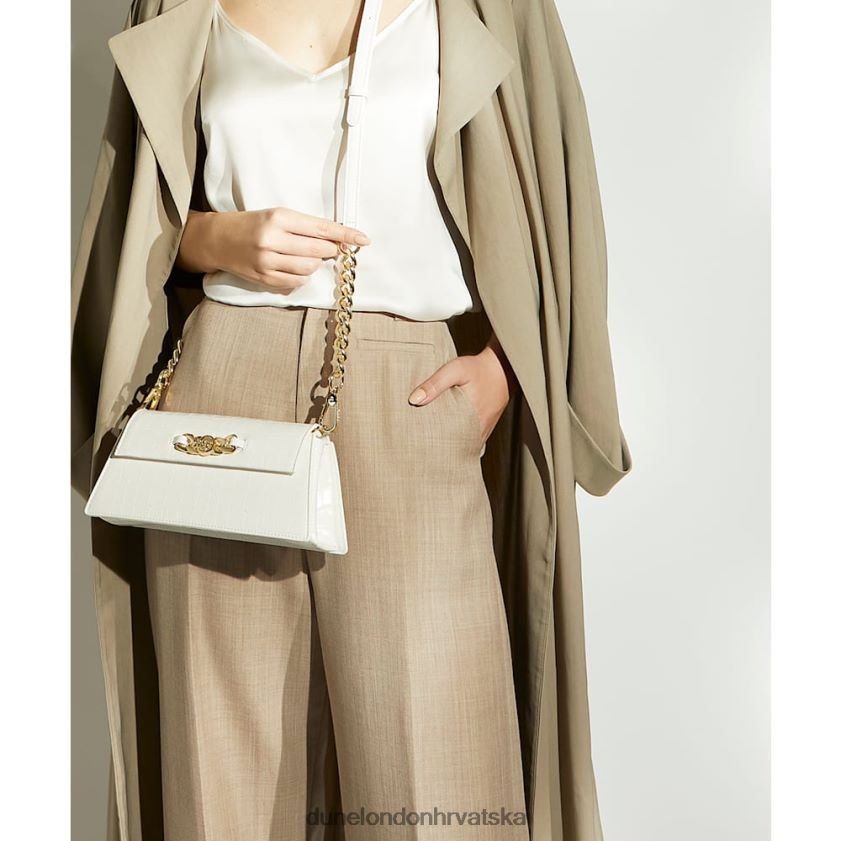 žene mala torba preko ramena s metalnim ukrasima Dune London H2BDNP109 bemmett bijela