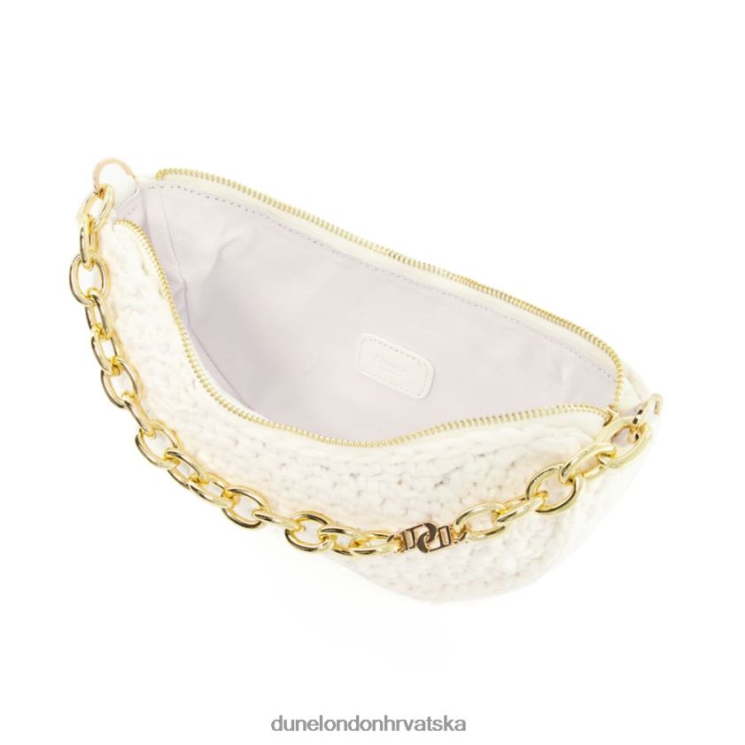 žene mala torba za preko ramena od rafije s lančićima Dune London H2BDNP141 dammi bijela