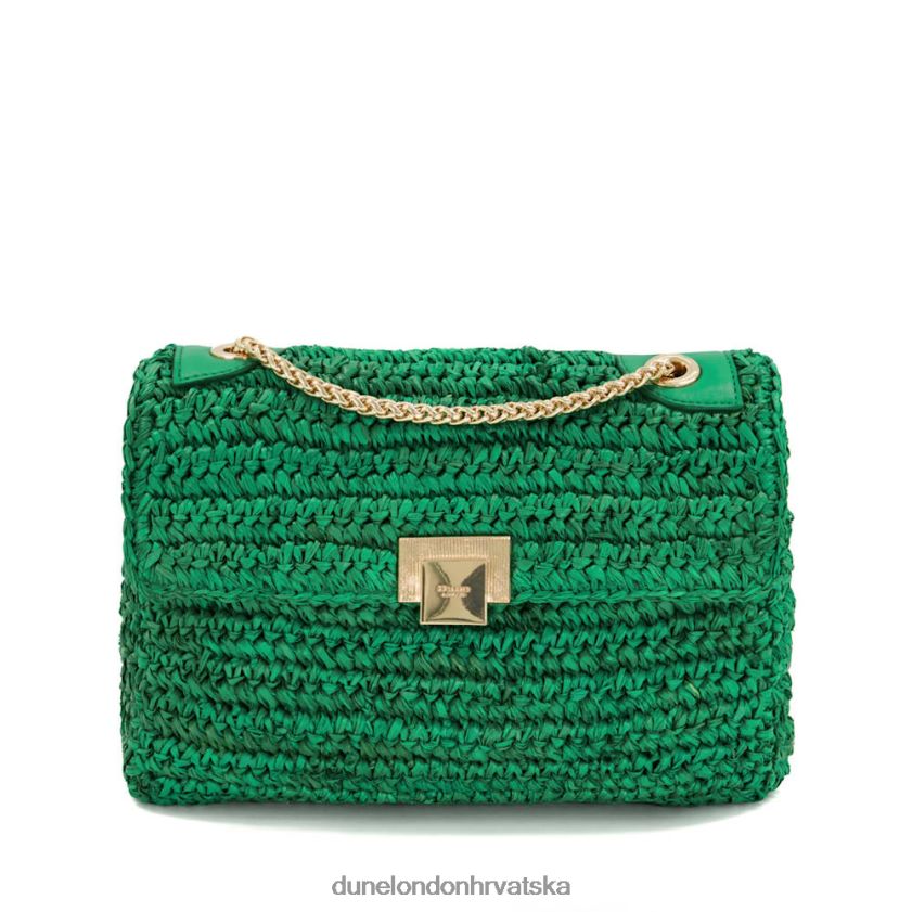 žene torba preko ramena od tkane rafije Dune London H2BDNP8 dorčesteri zelena