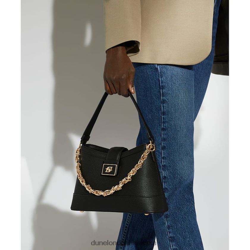 žene srednja torba za rame od recikliranog lanca Dune London H2BDNP222 poželjan crno