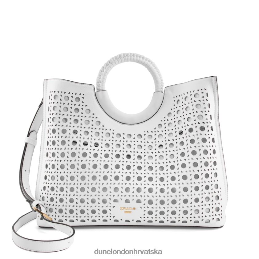 žene laserski izrezana velika torba Dune London H2BDNP251 dellila bijela