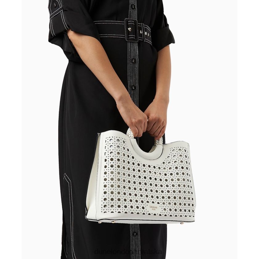 žene laserski izrezana velika torba Dune London H2BDNP251 dellila bijela