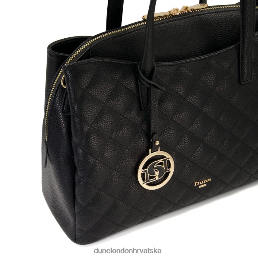žene velika torba prošivena dijamantima Dune London H2BDNP263 udostojiti se crno