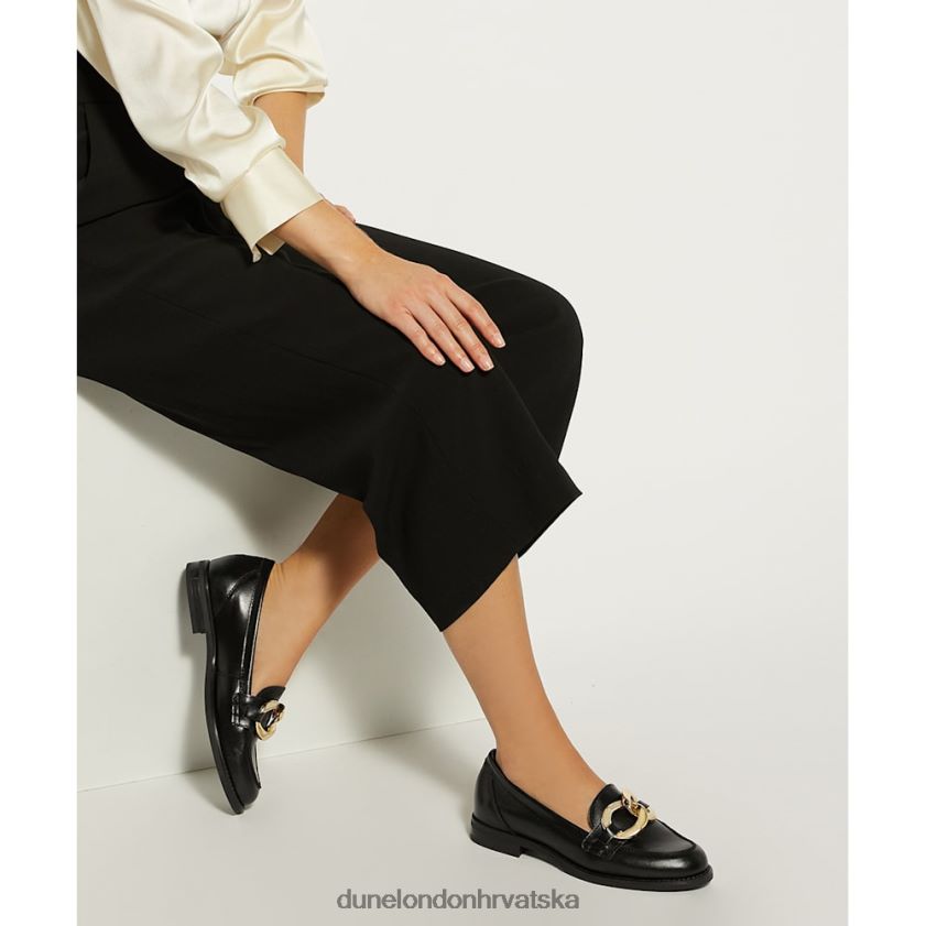 žene kožne mokasine s lančićima Dune London H2BDNP46 Božica crno