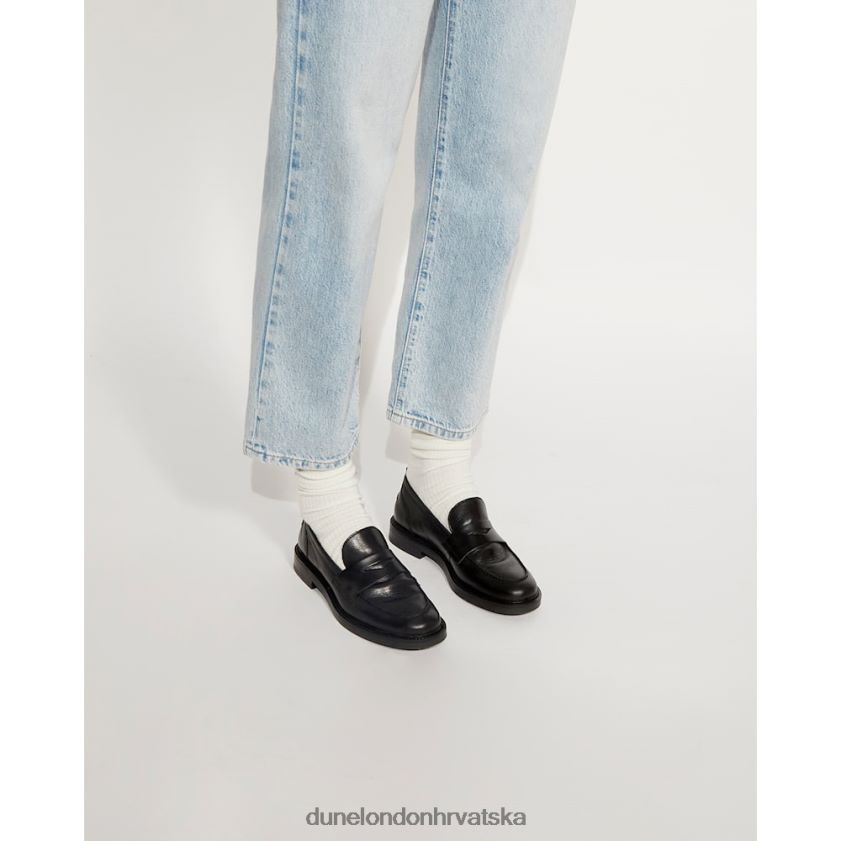 žene minimalističke penny natikače Dune London H2BDNP324 geeno crno