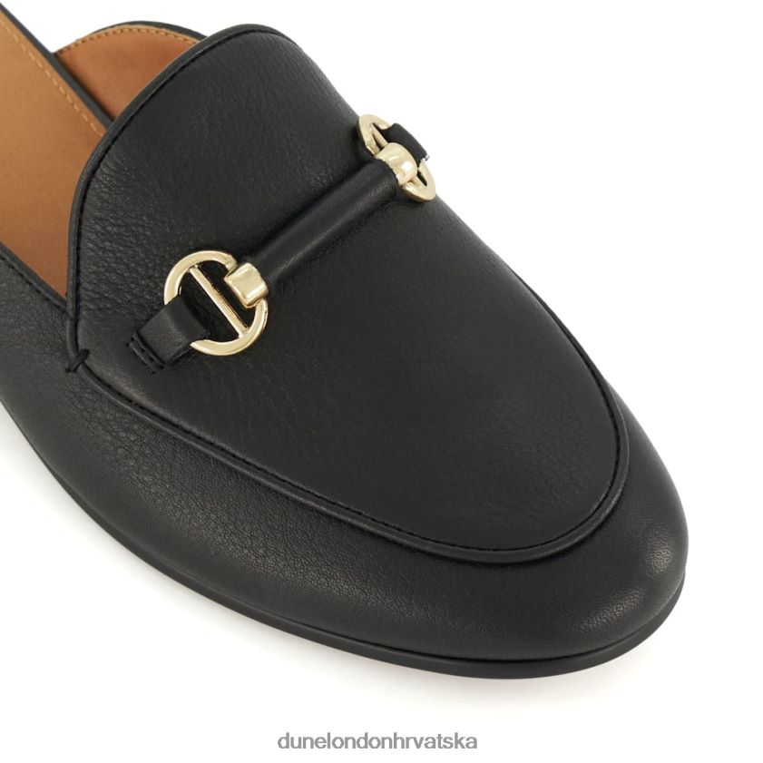 žene mokasina bez leđa s obrubom Dune London H2BDNP116 zažaren crno