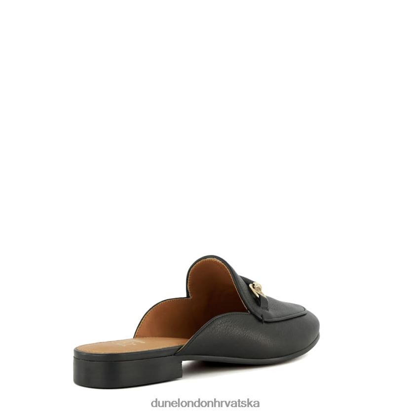 žene mokasina bez leđa s obrubom Dune London H2BDNP116 zažaren crno