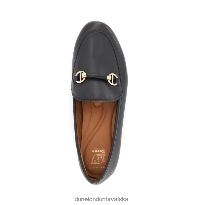 žene mokasinke širokog kroja s obrubom Dune London H2BDNP105 veličanstvenost crno