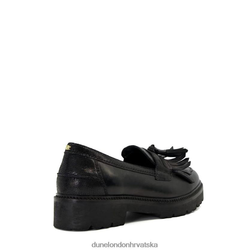 žene mokasinke obrubljene kožom Dune London H2BDNP326 čuvar crno