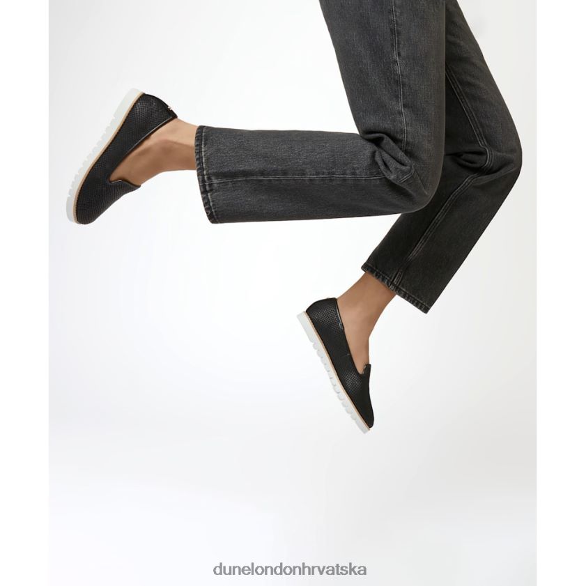 žene otisnuta sportska mokasina Dune London H2BDNP624 galija crno