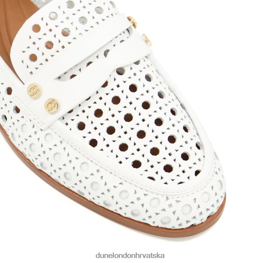 žene penny natikače s laserskim izrezom Dune London H2BDNP106 svjetlucao bijela