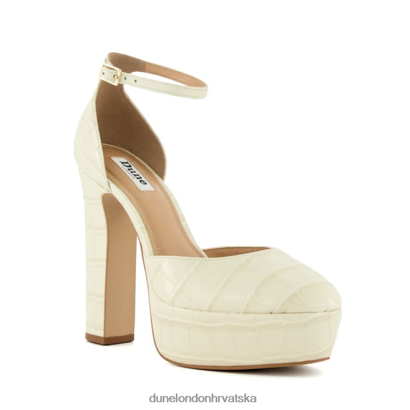 žene croc-print-kožne cipele s platformom mary jane Dune London H2BDNP173 Natjecanje ekru