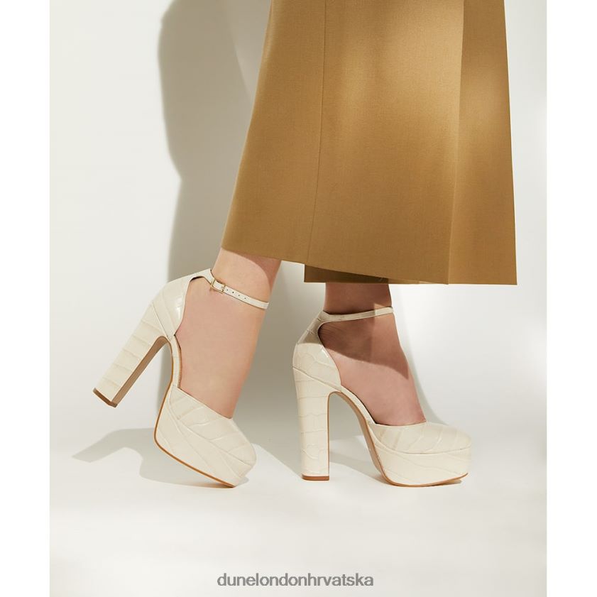 žene croc-print-kožne cipele s platformom mary jane Dune London H2BDNP173 Natjecanje ekru