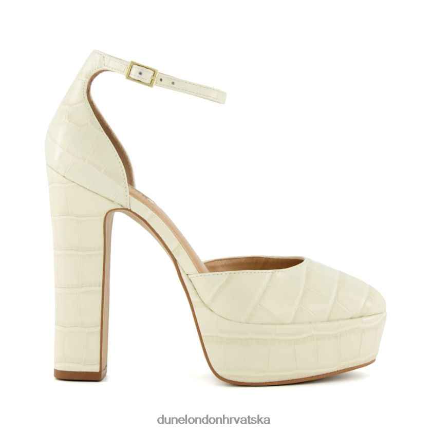 žene croc-print-kožne cipele s platformom mary jane Dune London H2BDNP173 Natjecanje ekru