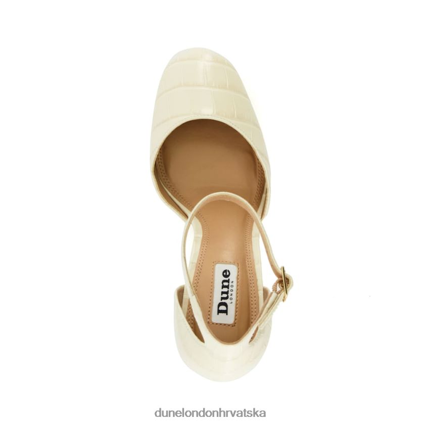 žene croc-print-kožne cipele s platformom mary jane Dune London H2BDNP173 Natjecanje ekru