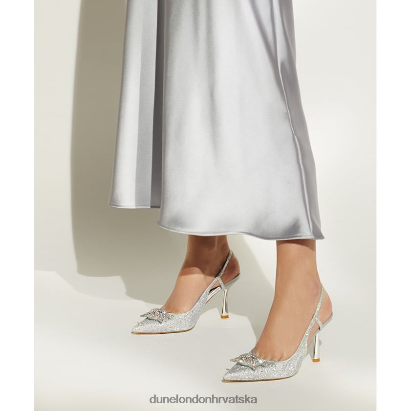 žene diamante metalik slingback tereni Dune London H2BDNP485 stvoriti srebro