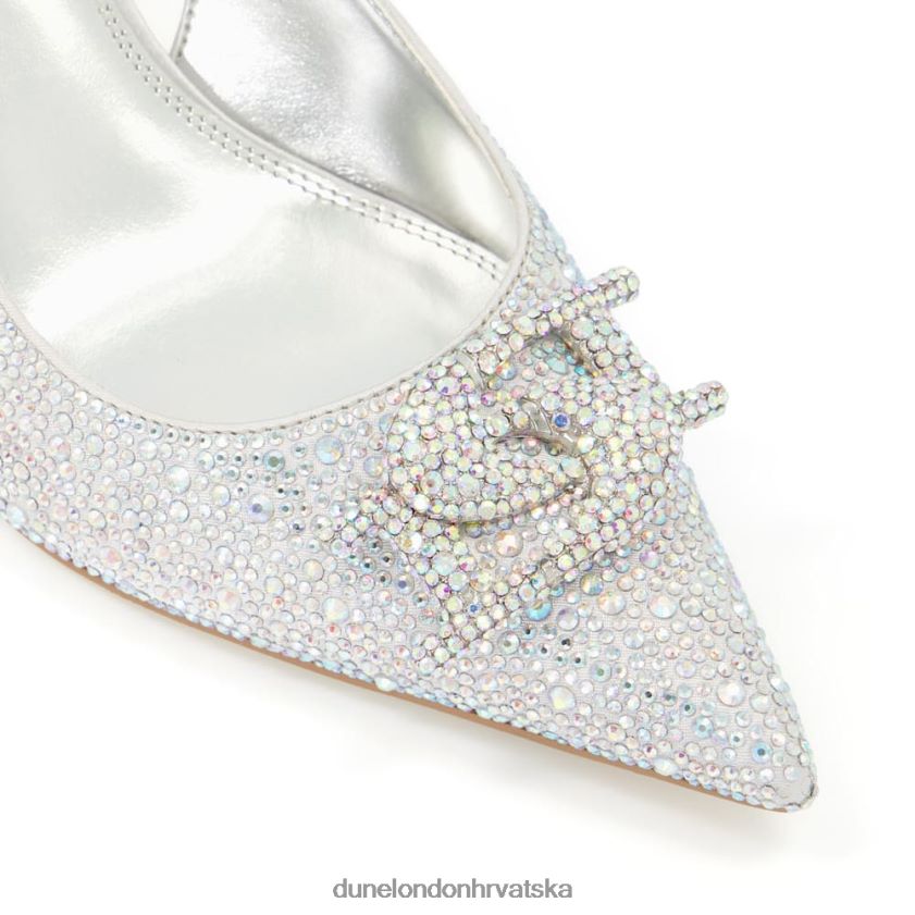 žene diamante metalik slingback tereni Dune London H2BDNP485 stvoriti srebro