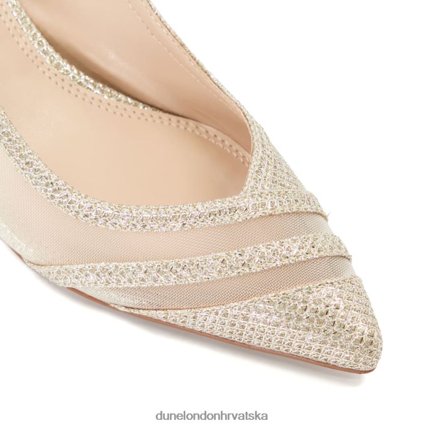 žene dvorske cipele s mrežastim obrubom Dune London H2BDNP233 dillon zlato