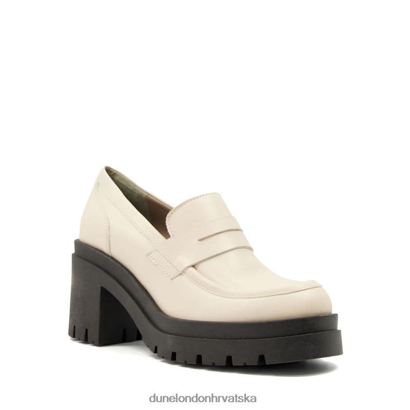 žene kožne mokasine s blok petom Dune London H2BDNP272 uzemljen ekru