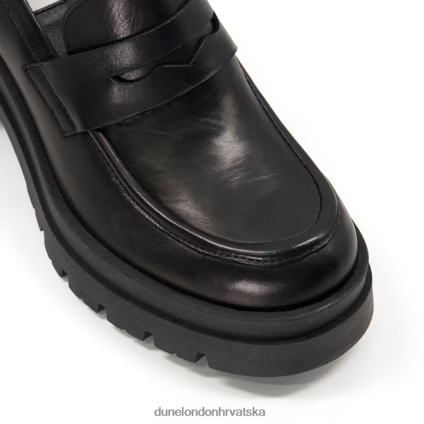 žene kožne mokasine s blok petom Dune London H2BDNP325 uzemljen crno